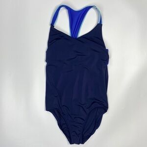 Land's End One Piece Navy Blue Swimsuit Size 12